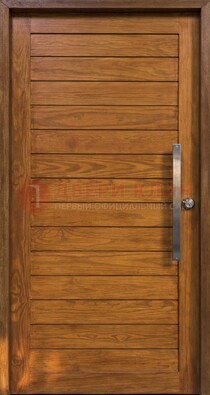 Коричневая входная дверь c МДФ панелью ЧД-02 в частный дом в Луге