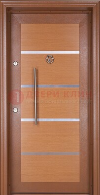 Коричневая входная дверь c МДФ панелью ЧД-33 в частный дом в Луге