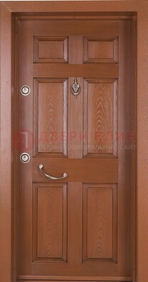 Коричневая входная дверь c МДФ панелью ЧД-34 в частный дом в Луге
