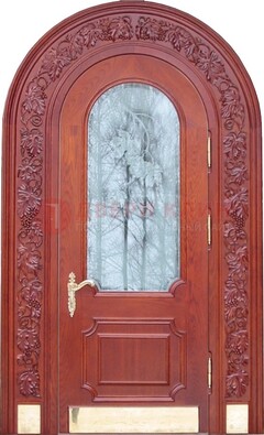 Толстая металлическая арочная дверь со стеклом ДА-20 в Луге