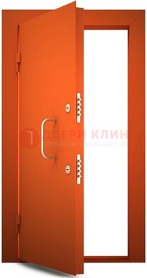 Оранжевая стальная бронированная дверь с нитроэмалью ДБ-2 в Луге