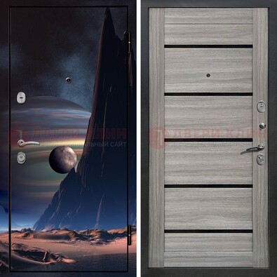 Стальная дверь с фотопечатью космоса ДФ-49 в Луге