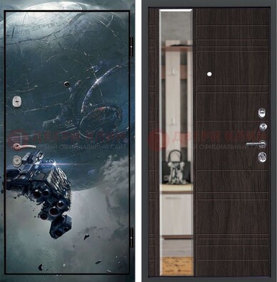Железная дверь с фотопечатью космической фантастики ДФ-51 в Луге