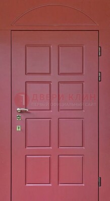 Красная стальная дверь с верхней фрамугой ДФГ-13 в Луге