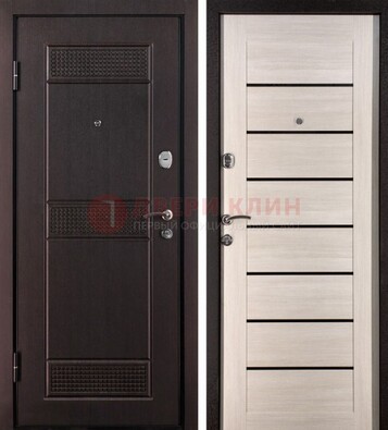 Темная стальная дверь с МДФ ДМ-147 для улицы в Луге