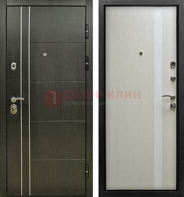 Морозостойкая темная металлическая дверь с МДФ ДМ-164 в Луге