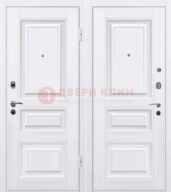 Белая металлическая дверь с МДФ ДМ-179 в Луге
