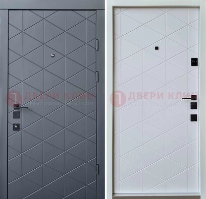Коричневая железная дверь с МДФ и молдингами ДМ-201 в Луге