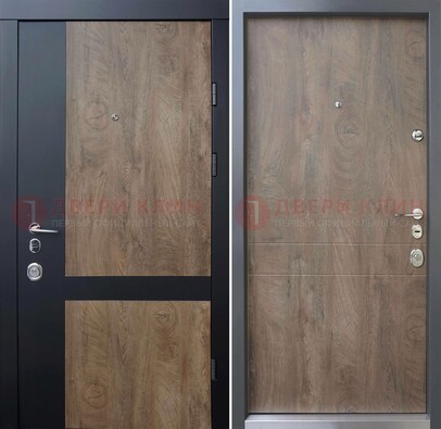 Темная стальная дверь с филенчатой МДФ Беленый дуб ДМ-206 в Луге