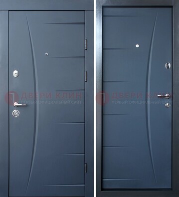 Темная входная филенчатая дверь с МДФ Белый дуб ДМ-213 в Луге
