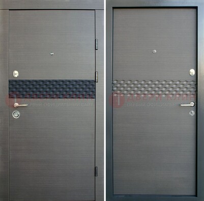 Темная стальная дверь с МДФ Венге ДМ-218 в Луге