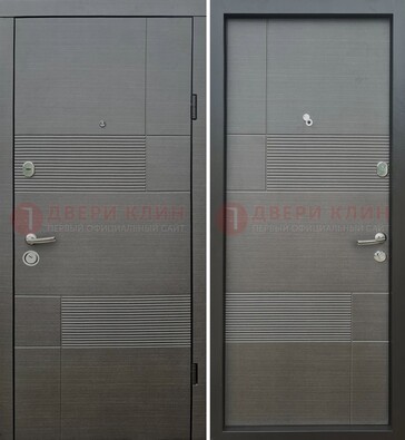 Темная входная дверь с МДФ Темный орех ДМ-225 в Луге