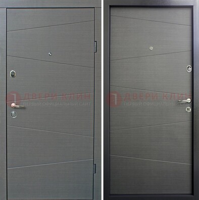 Темная стальная дверь с филенчатой МДФ внутри ДМ-228 в Луге