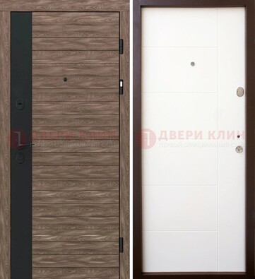 Темная металлическая филенчатая дверь c МДФ Беленый дуб ДМ-239 в Луге