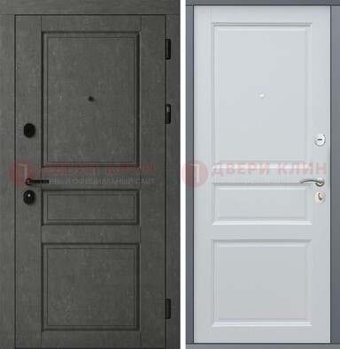 Металлическая филенчатая дверь c МДФ Белый дуб ДМ-247 в Луге