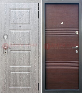Филенчатая входная дверь c МДФ Беленый дуб ДМ-252 в Луге