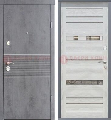 Входная железная дверь c филенчатой МДФ Орех тисненый ДМ-262 в Луге