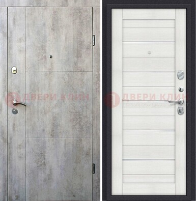 Железная белая дверь c МДФ со стеклом ДМ-264 в Луге