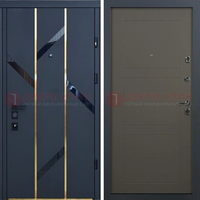 Металлическая дверь Темный орех с МДФ Венге внутри ДМ-288 в Луге