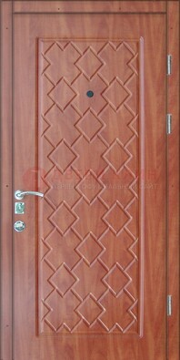Коричневая металлическая дверь с МДФ-28 в Луге