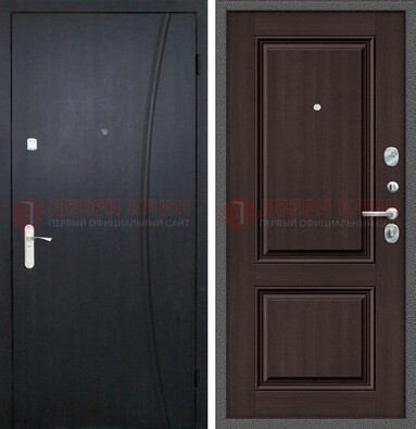 Темная стальная дверь с МДФ панелями ДМ-362 в Луге