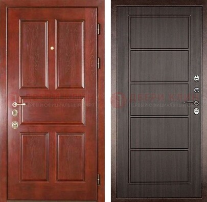 Красная металлическая дверь с МДФ в квартиру ДМ-387 в Луге