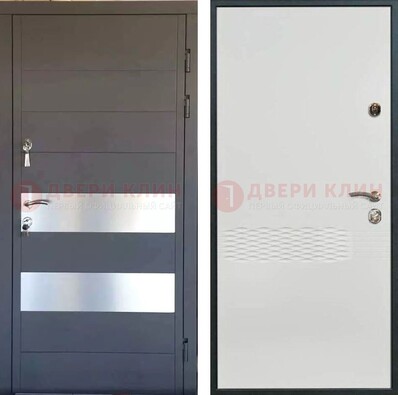 Металлическая дверь МДФ темная и светлая ДМ-420 в Луге