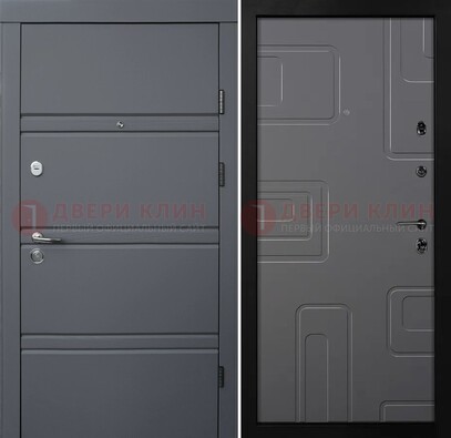 Серая металлическая дверь с МДФ в квартиру ДМ-485 в Луге