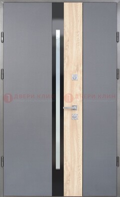 Полуторная металлическая дверь с МДФ ДМ-503 в Луге