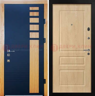 Двухцветная железная дверь с МДФ в квартиру ДМ-511 в Луге