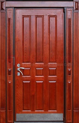 Красная входная дверь для улицы с МДФ ДМ-532 в Луге