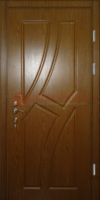 Коричневая металлическая дверь с МДФ ДМ-64 в Луге