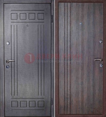 Темная стальная дверь с МДФ с рисунком ДМ-83 в Луге