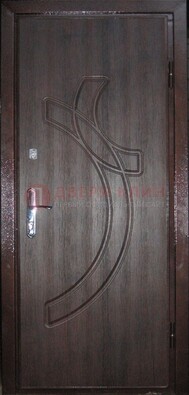 Коричневая входная дверь с МДФ с рисунком ДМ-9 в Луге
