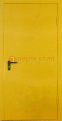 Желтая железная дверь с нитроэмалью ДН-5 в Луге