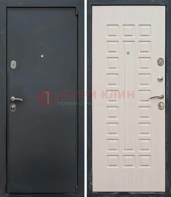 Черная металлическая дверь с порошковым покрытием ДП-101 в Луге