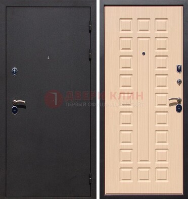 Черная стальная дверь с порошковым окрасом МДФ внутри ДП-102 в Луге