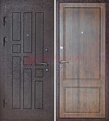Темная входная дверь с порошковым покрытием МДФ внутри ДП-125 в Луге