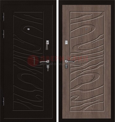 Темная железная дверь с порошковым окрасом ДП-127 в Луге