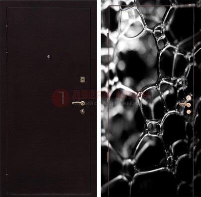 Черная стальная дверь с порошковым окрасом с фотопечатью ДП-158 в Луге