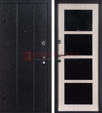 Черная металлическая дверь с порошковым напылением ДП-176 в Луге