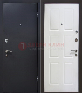 Черная металлическая дверь с порошковым покрытием ДП-193 в Луге