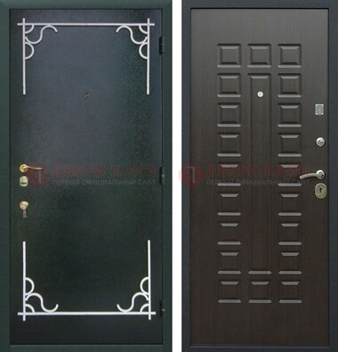 Темная входная дверь с порошковым покрытием и МДФ венге ДП-223 в Саратове