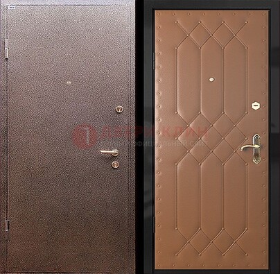 Коричневая металлическая дверь с порошковым окрасом ДП-22 