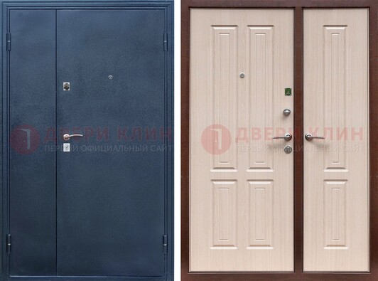Стальная серая дверь с порошковым напылением с МДФ ДП-239 в Луге