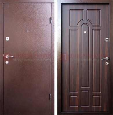 Коричневая стальная дверь с порошковой отделкой и МДФ внутри ДП-248 в Чебоксарах