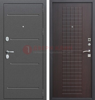 Металлическая дверь с порошковым покрытием и МДФ Махагон ДП-254 в Луге