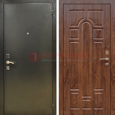 Металлическая дверь Темное серебро с порошковым покрытием и МДФ ДП-271 в Луге