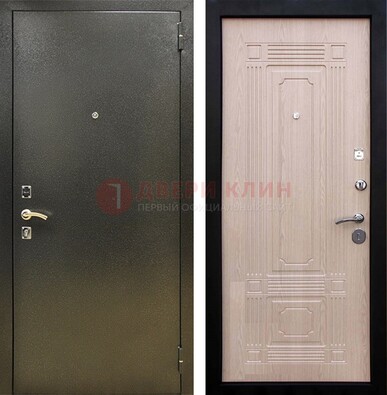 Входная темно-серая дверь с порошковым напылением и МДФ ДП-273 в Рязани