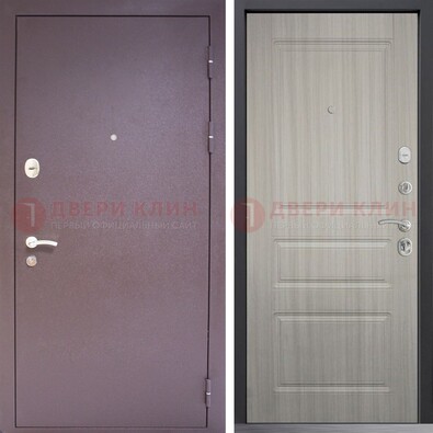Темная стальная дверь с порошковым окрасом и МДФ ДП-310 в Луге